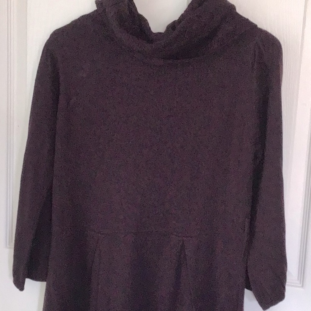 Cowl-neck dress or tunic. 100% acrylic. Dark maroon color. Large. Never worn.